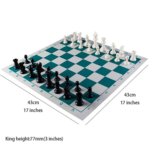 Echiquier de tournoi en vinyle™ + 32 pcs du jeu d'échec™